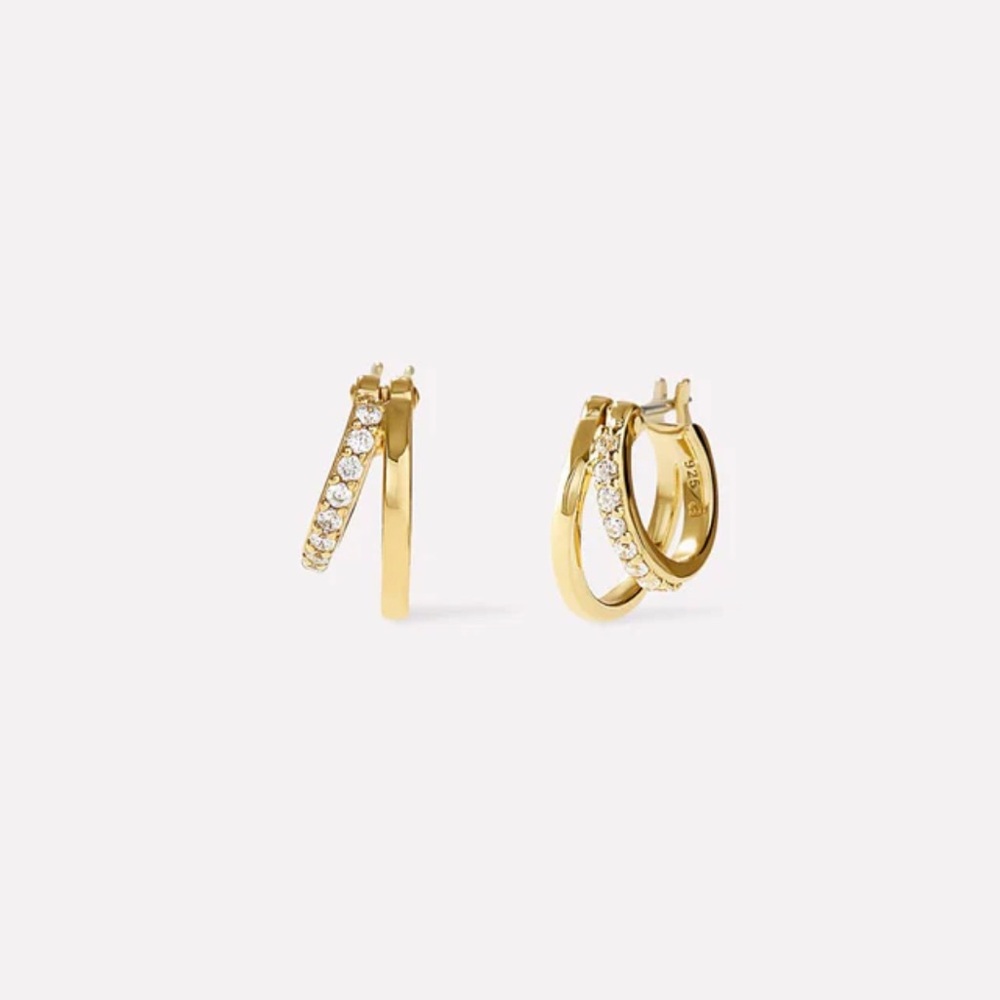ANNA LUISA Double Gold Hoop Earrings